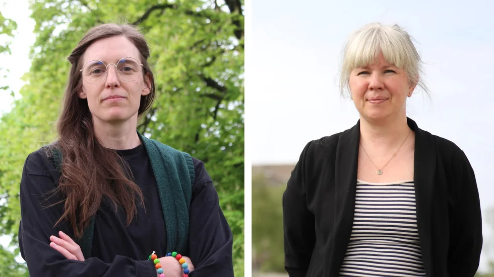 Sabina Andersen (MP) tycker inte att kommunen borde tillåta bebyggelse på åkermark så länge alternativ finns. Petra Kjellgren (KD) menar att det ibland kan vara motiverat att göra det.
