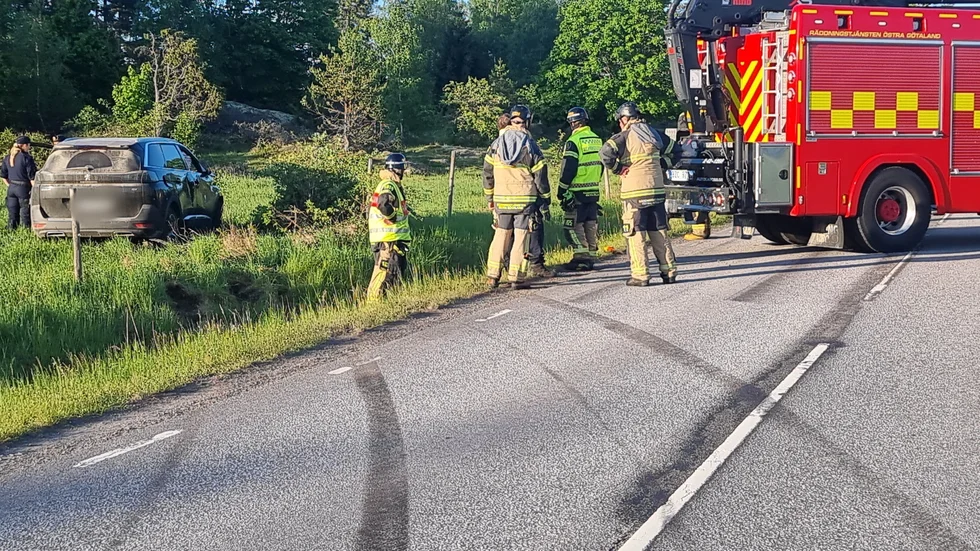 Trafikolycka i Kuddby utanför Norrköping.