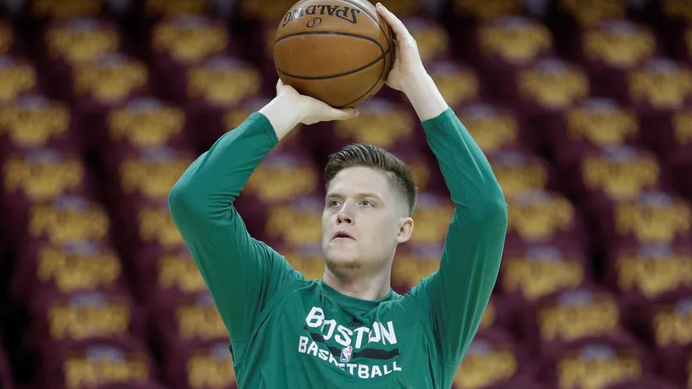 Boston Celtics' Jonas Jerebko, from Sweden, warms up before playing the Cleveland Cavaliers in Game 4 of the NBA basketball Eastern Conference finals, Tuesday, May 23, 2017, in Cleveland. (AP Photo/Tony Dejak)