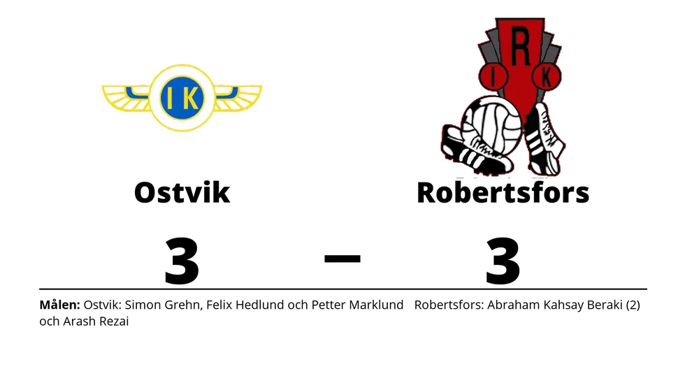 Ostvik IK/DIF spelade lika mot Robertsfors IK