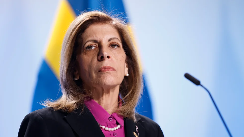 EU:s hälsokommissionär Stella Kyriakides vid en pressträff i Stockholm tidigare i år. Arkivfoto.