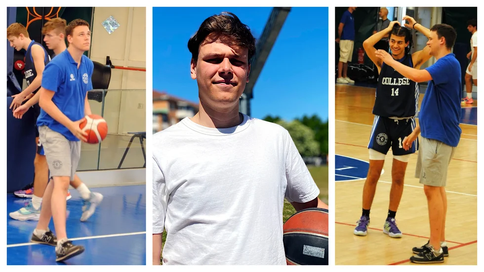 Felix Vågerud har gett basketen allt efter gymnasiet – men inte som spelare. 20-åringen från Åby har tränat ungdomar i Frankrike och Italien.
