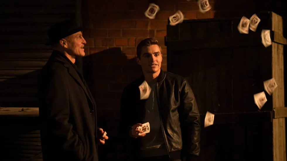Woody Harrelson och Dave Franco i trolllkarlsfilmen "Now you see me 2".