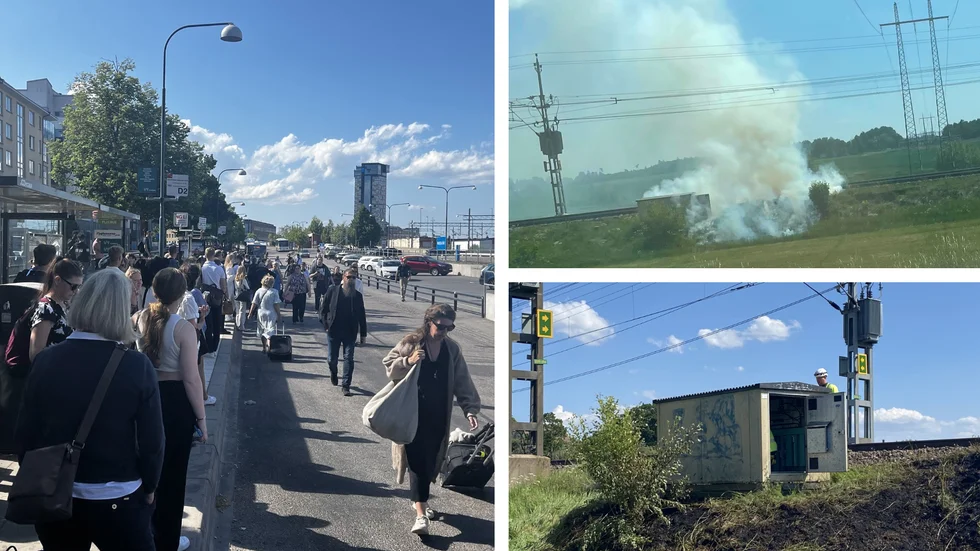 Den brand som uppstod intill ett signalskåp i Linghem orsakar omfattande förseningar i tågtrafiken under torsdagseftermiddagen och kvällen.