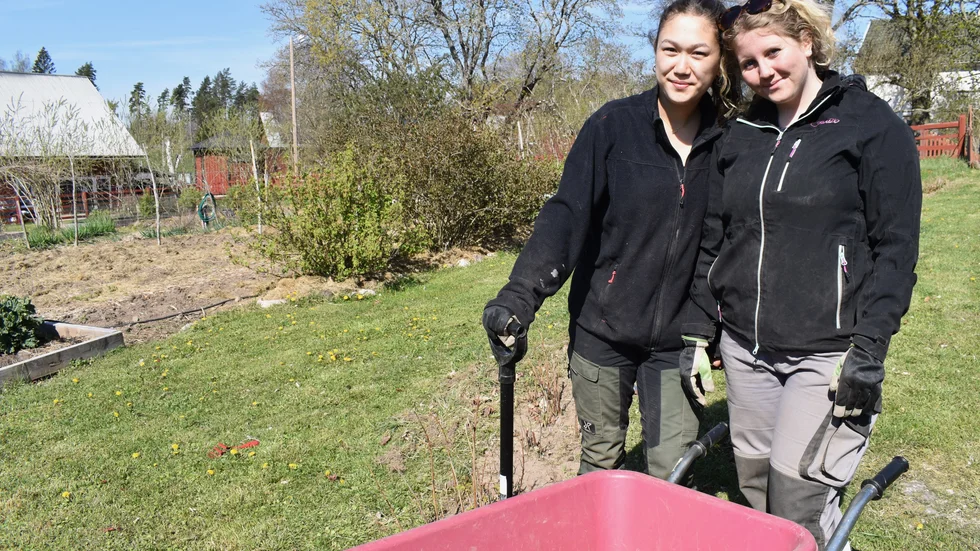 "Det är så coolt, vi gillar det", säger 16-åriga Lhamo Hofheinz och Lucia Ahrendt från Tyskland som gör sin praktik på Ingebo Hagar. 