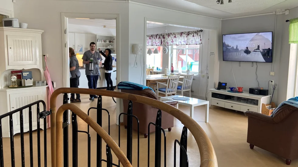Innan lunch på korttidsboendet Fjällgården i gamla Kiruna centrum. 