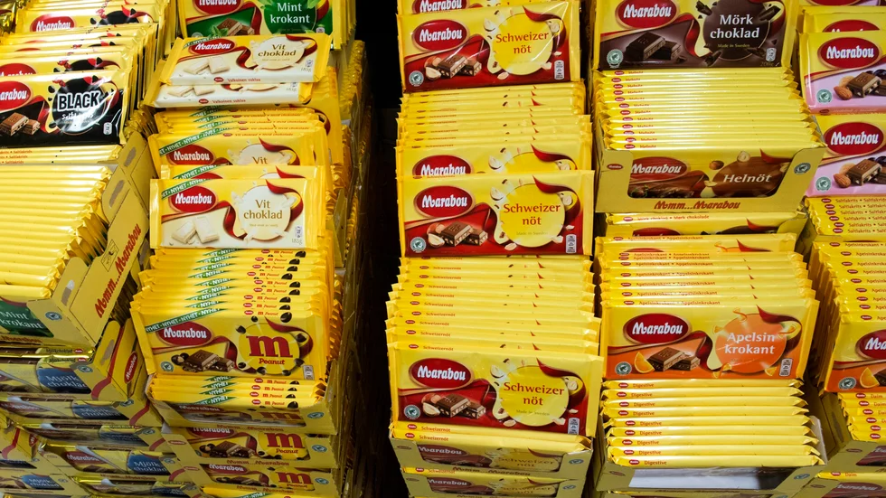 Chokladen kan innehålla gummi till följd av ett maskinproblem, enligt företaget. Arkivbild.