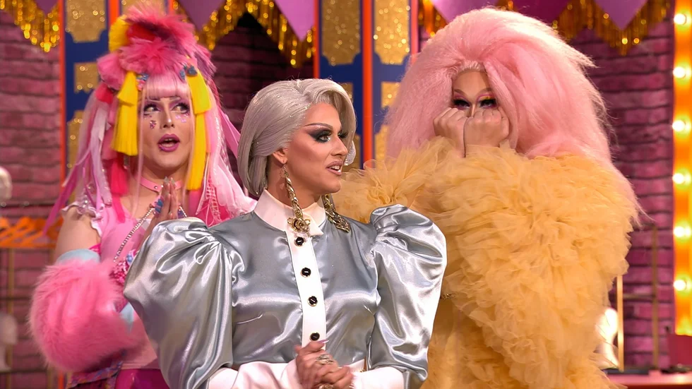 Endigo, Elecktra och Antonina Nutshell är några av dem som tävlat i SVT:s "Drag race Sverige". Pressbild.