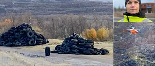 Förklaringen: Därför fraktas tonvis med däck bort med helikopter