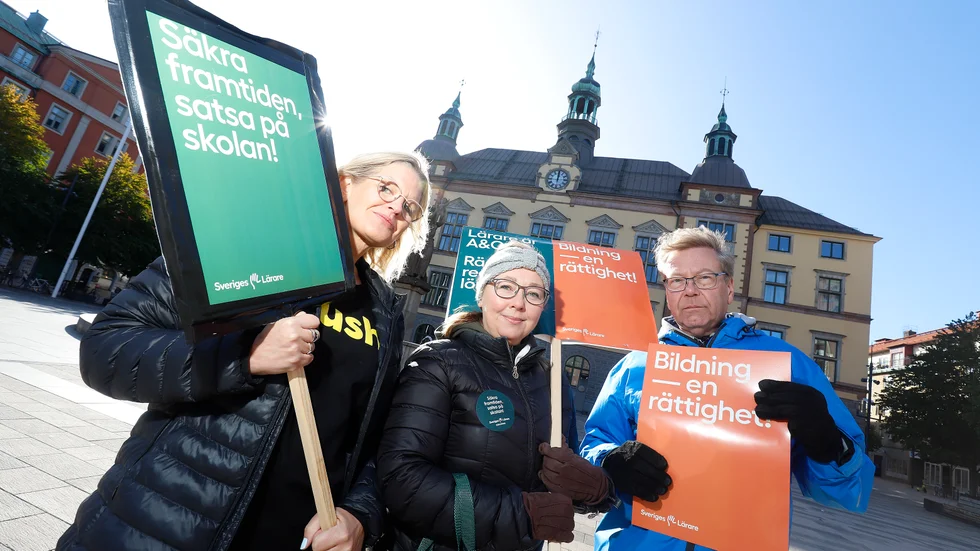 Lärarna Mirjam Svanerö, Lucinda Neselius och Mats Pettersson beskriver en tuff arbetssituation och vill se mer resurser till skolan.