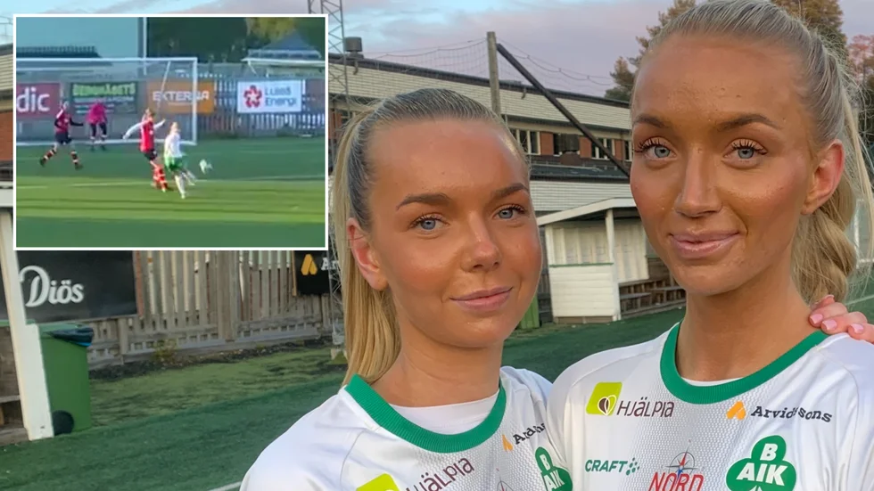 Amanda, vänster, och Felicia, höger, Karlsson stod för varsitt drömmål i storsegern mot Remsle.