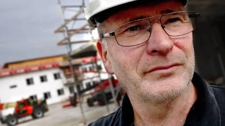 Svante Larsson, platschef på Peabs bygge vid Kolgården i Visby.