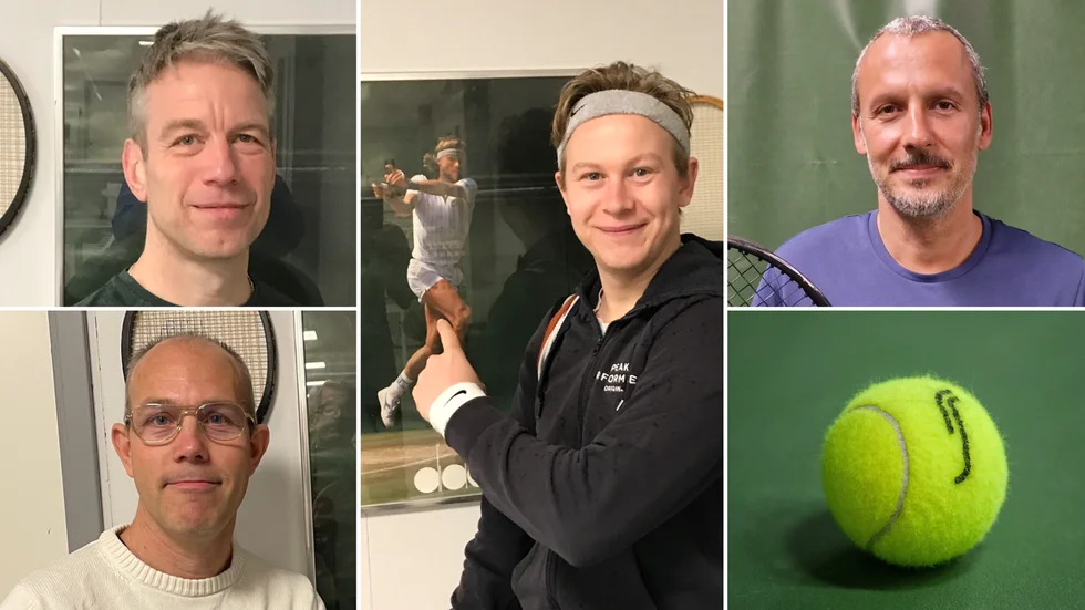 Henrik Carlsson, Andreas Grahn, Henrik Cervin och Angelo Mikai från Katrineholms Tennisakademi.