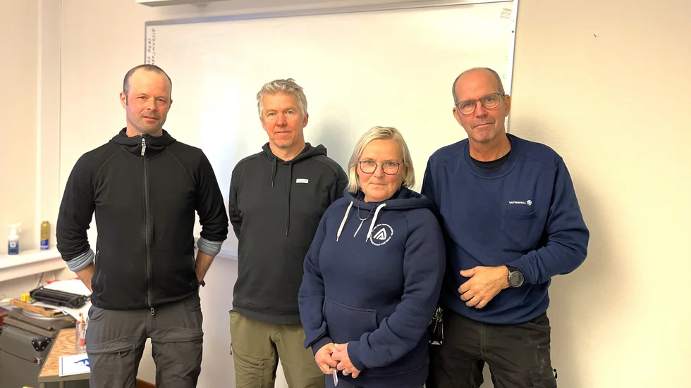 Johan Påve, Magnus Holmbom, Merja Tyrväinenb och Håkan Sundqvist är delar av projektgruppen och organisationen kring Nordenskiöldsloppet 2024.