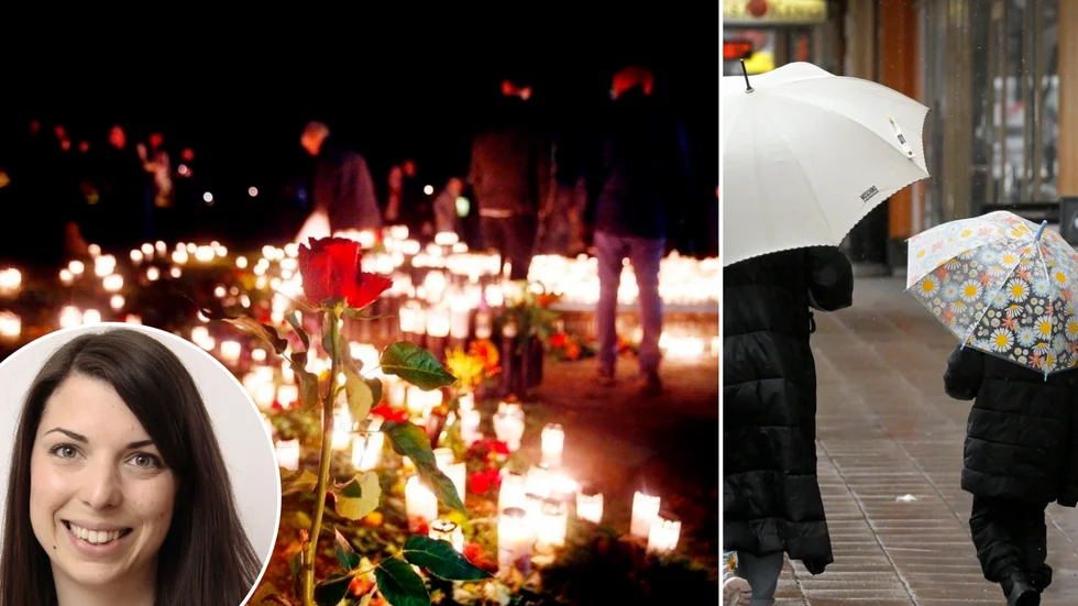 Den som planerar kyrkogårdsbesök i helgen kan få en regnig vistelse.