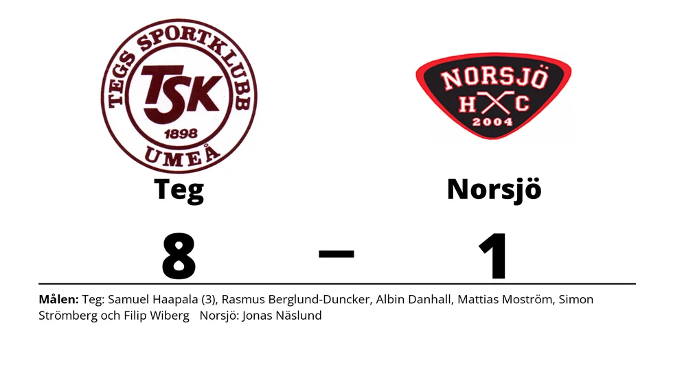 Tegs SK Hockey vann mot Norsjö HC
