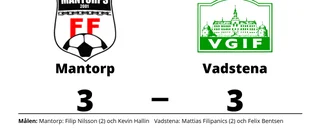 Vadstena kryssade borta mot Mantorp