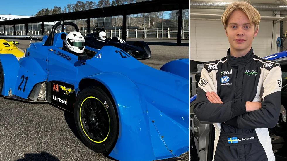 Katrineholmaren Dante Johansson, 15, leder överlägset inför sista tävlingen i aquila formula 1000.
