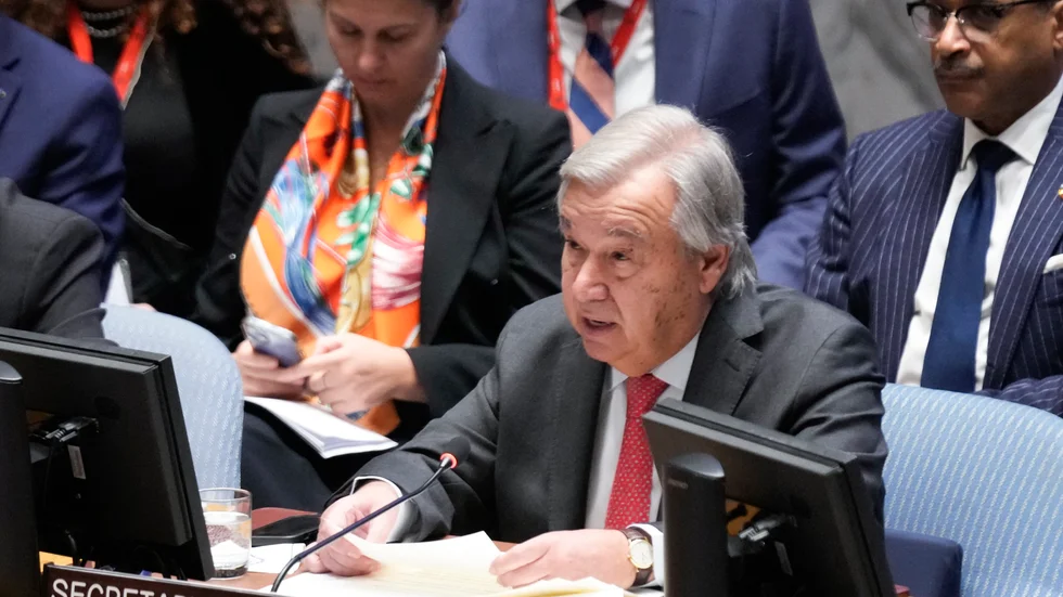 FN:s generalsekreterare António Guterres kritiserar Israel för en ambulansattack. Arkivbild.