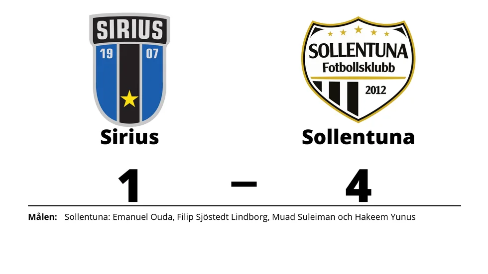 IK Sirius FK förlorade mot Sollentuna FK