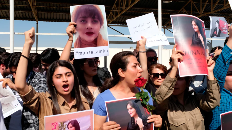 Omfattande protester både i Iran och internationellt följde efter Masha Aminis död för ett drygt år sedan. Arkivbild.