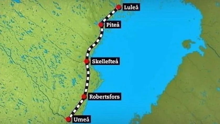 Norrbotniabanan ska dras genom hela Västerbotten och upp till Luleå.