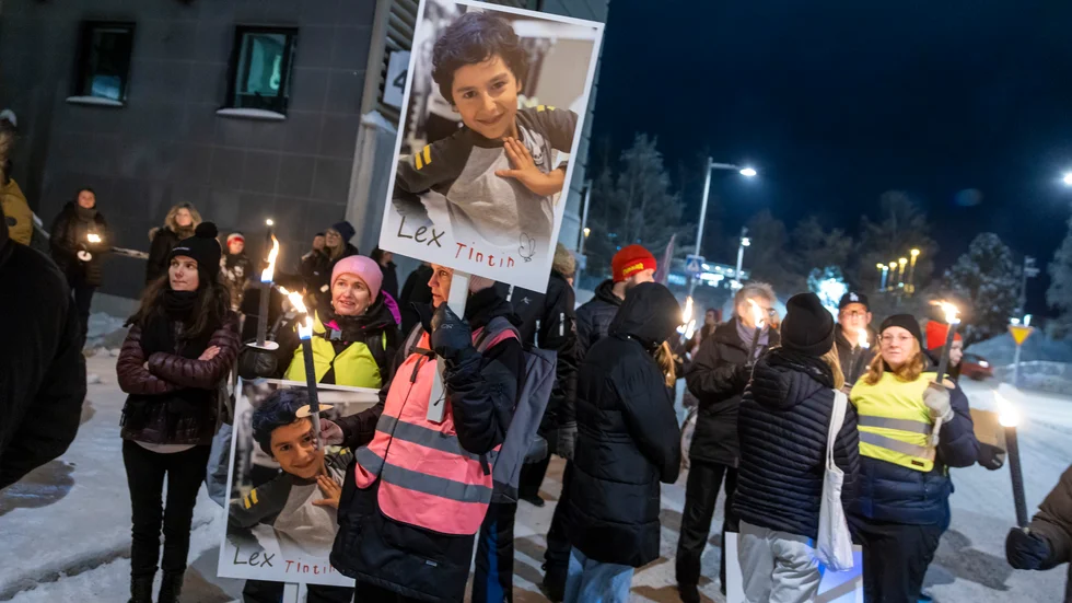 Manifestation ett år efter Tintins död. Lex Tintin.