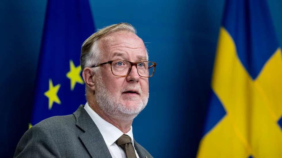 Liberalernas partiledare tillika arbetsmarknads- och integrationsminister Johan Pehrson. Arkivbild.