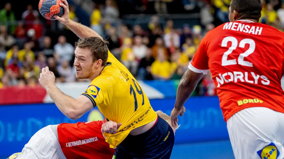Sverige besegrade Danmark med 34–32 i Scandinavium.