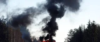 Tankbilen totalt utbränd