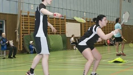 Erik Landstedt och Carolin Granström, Arvidsjaur, tvåa i mixeddubbel klass A.
