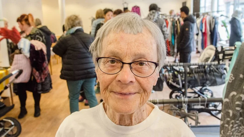 Nöjd. Stina Elming var med om arrangerade Klädbytardagen i Boden som lockade mycket folk till affärslokalen på Kungsgatan.