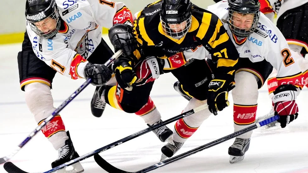 Oskar Drugge, till höger, under juniortiden i LHF.