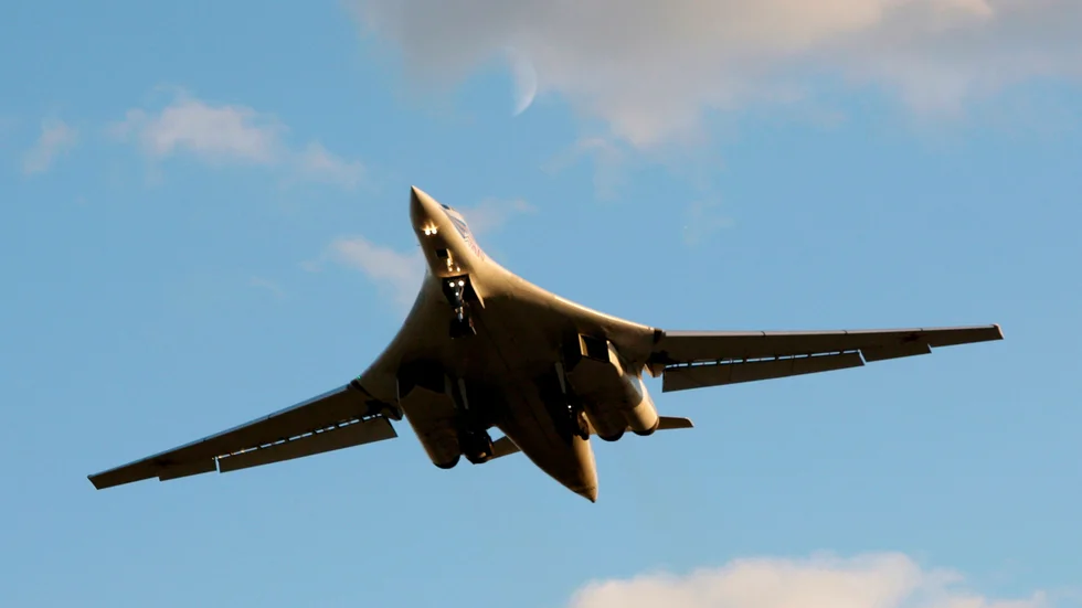 Ett ryskt bombplan av typen Tu-160 Blackjack. Arkivbild.