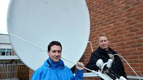 VÄXER. Målet är 15 anställda inom tre år, säger Conny Hedman, vd och delägare i Satmission tillsammans med Craig Philips, till vänster samt Urban Gustavsson som saknas på bild.