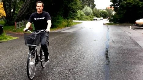 Fredrik Holmberg, ägare av Cykel&Fritid, deltar i Noliamässan för första gången. "Jag ser mässan som ett bra sätt att marknadsföra mina produkter", säger han.