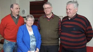 1 maj. Thomas Widén och Gunnel Lindberg från PRO, Ingemar Johansson, SPF och Karl-Tycho Sydberg, SKPF.
