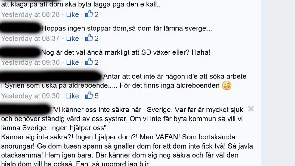 Åsikter. En syrisk familj ifrågasätter i ett Svt-reportage hur vården av deras allvarligt sjuke far fungerar i Sverige. I Facebookgruppen Debatt Övertorneå vädras åsikerna om länken i kommentarsfältet.