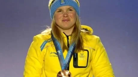 Anja Pärson kommer.