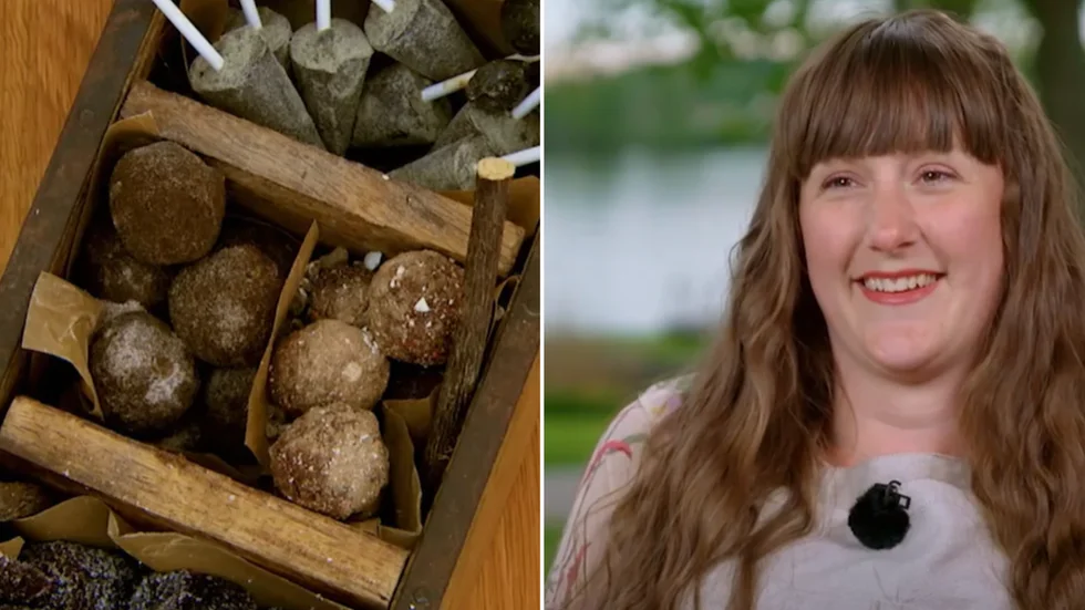 Emma Karlsson hyllades av juryn för sin fina låda med lakritssmaksatt smågodis under onsdagens program.