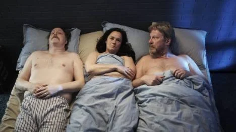 Claes Ljungmark, Pernilla August och Rolf Lassgård i "Det enda rationella".