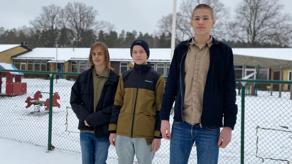 Elevrådsrepresentanterna Theo Björkenfalk, Tage Eklånge och Ellis Taylor Lockner är besvikna.