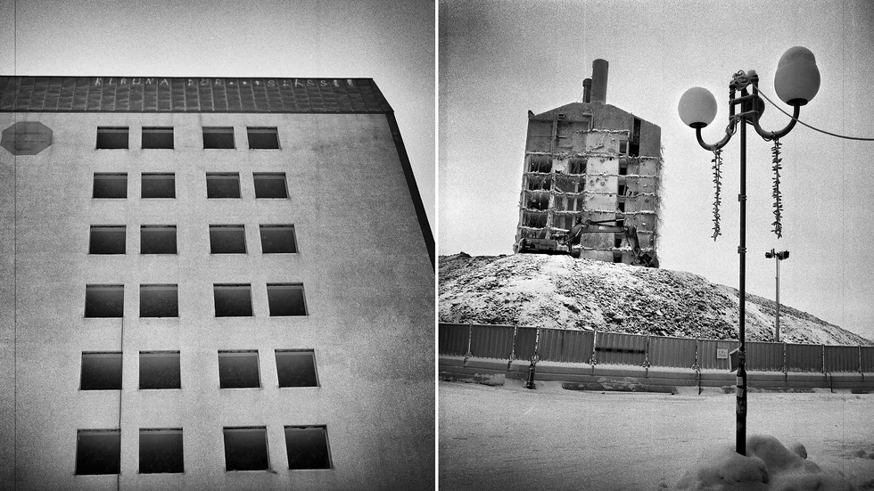 Fotografen Anders Alm vandrar runt i sin barndomsstad Kiruna som snart inte finns kvar som han minns det.