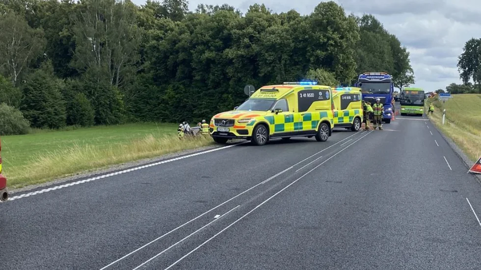 Räddningsinsats på platsen.