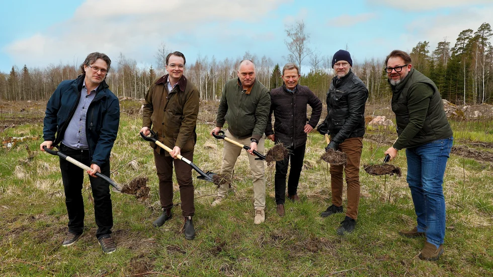 Pär Holm, seminstationschef, Viktor Tornberg, ordförande Svenska Köttföretagen, Johan Eriksson, ordförande Sveriges Grisproducenter, Hans Agné, vd Svenska Köttföretagen, Anders Drottja, regeringskansliet och Jari Pustinen (M), kommunalråd Eskilstuna.