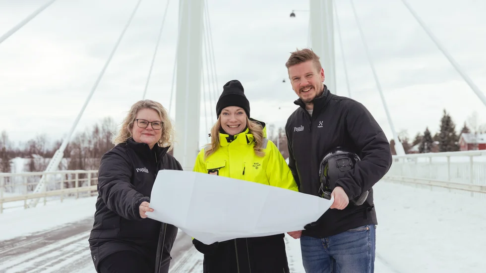 Ulrica Hammarström, kommunalråd, Åsa Allan, vice vd, Kaunis Iron, och Fredrik Holmström, utvecklingschef, har stark tro på det nya projektet.