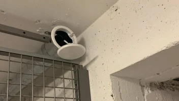 Ventilationsröret i källaren där närmare ett kilo cannabis hittades.