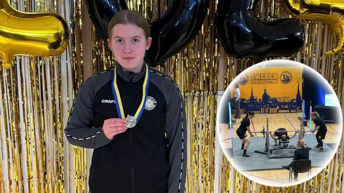 16-åriga Felicia Blom krossade sitt personbästa och vann silver på ungdoms-SM i bänkpress.