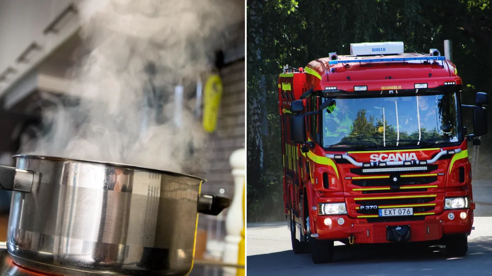 Räddningstjänsten larmades till en villa i Bygdsiljum efter att de hade börjat brinna på spisen.