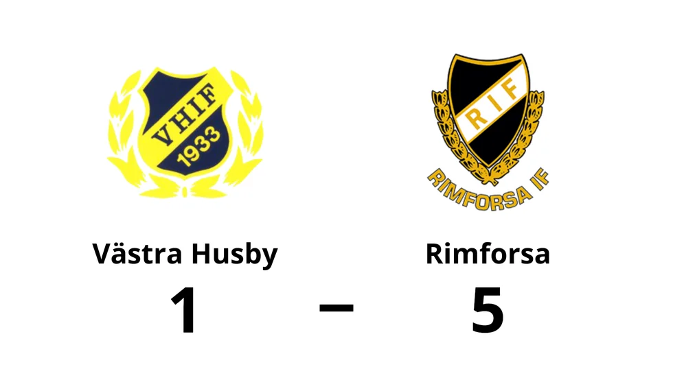 Västra Husby IF förlorade mot Rimforsa